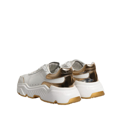 Dolce & Gabbana White Gold Daymaster Low Top Sneakers Shoes