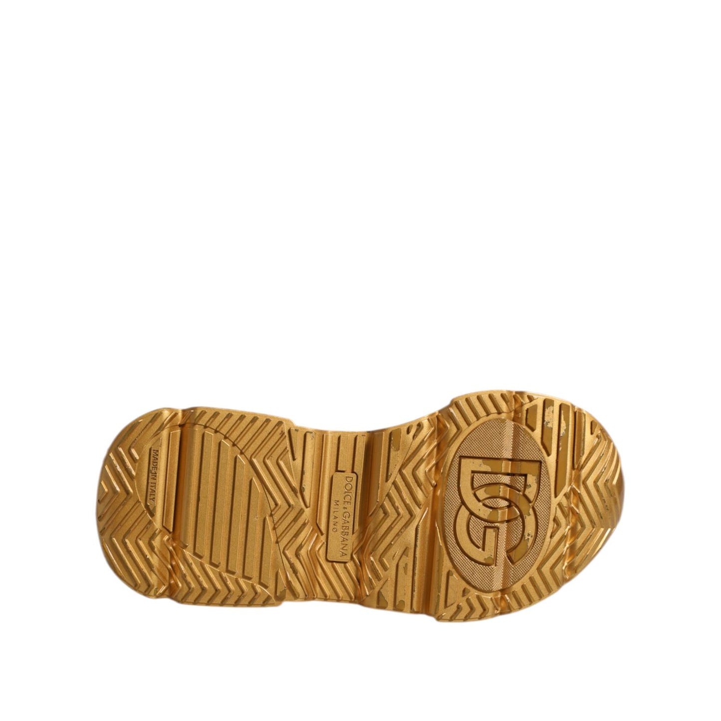 Dolce & Gabbana White Gold Daymaster Low Top Sneakers Shoes