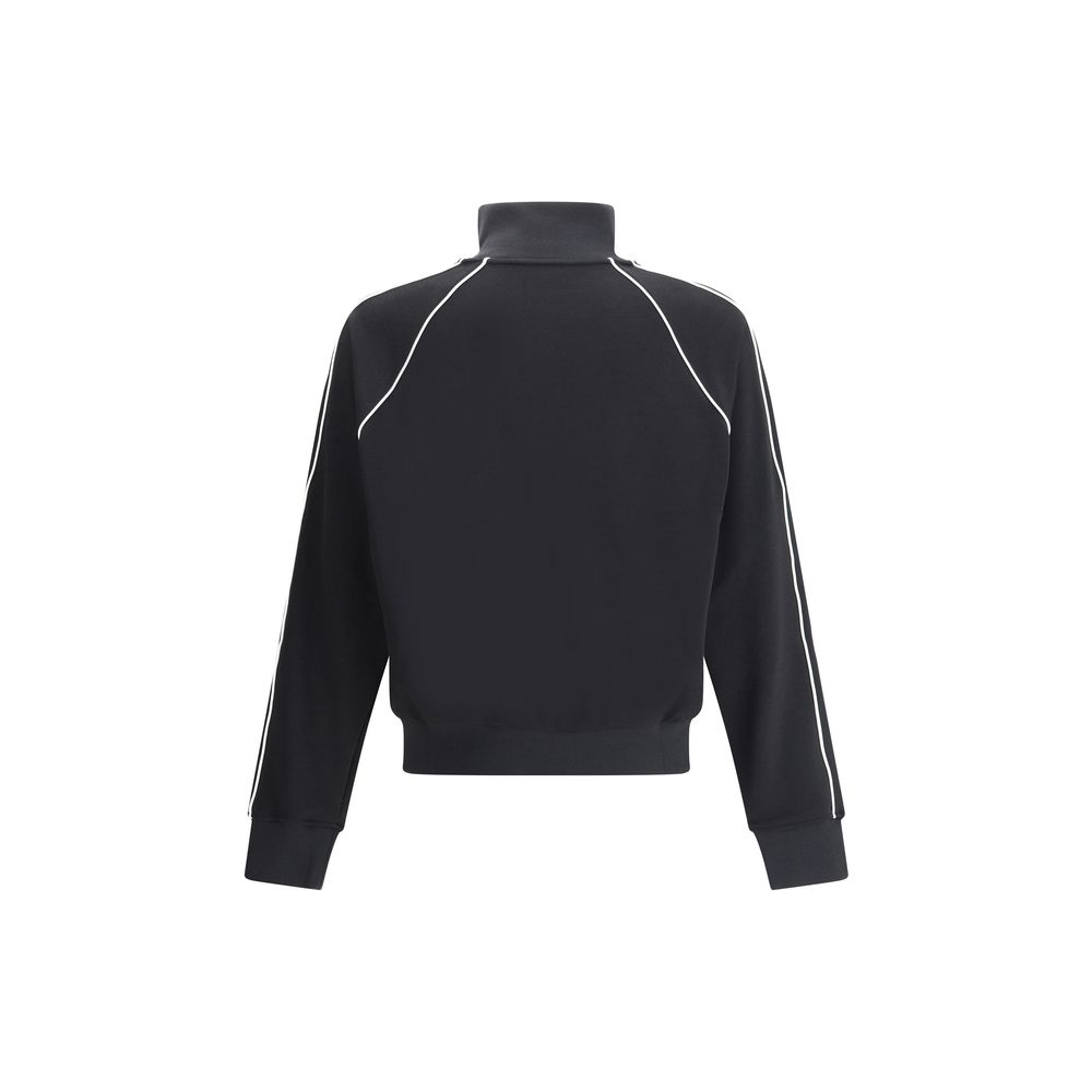 Kenzo Black Polyester Sweatshirt with contrasting piping and zippered side pockets