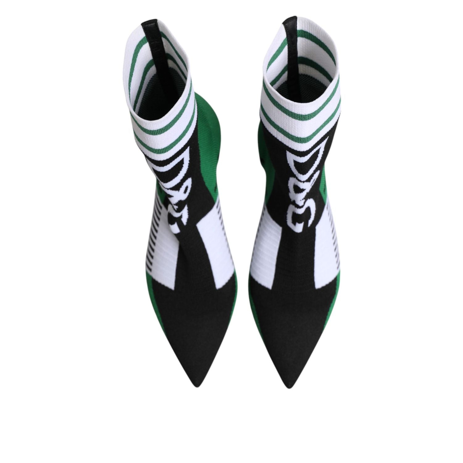 Dolce & Gabbana Green Stretch Sock Style Ankle Boots Shoes