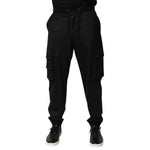 Dolce & Gabbana Solid Black Cargo Jogger Men Sweatpants Pants