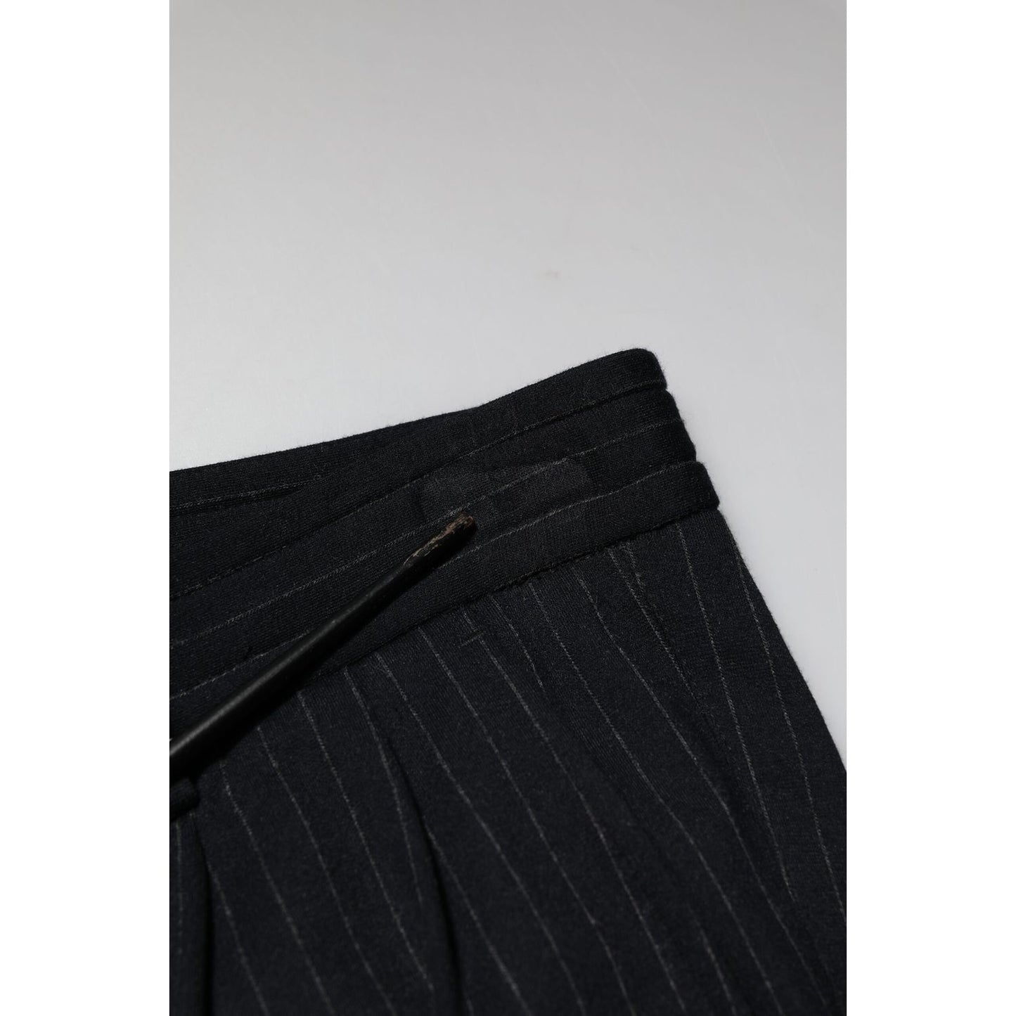 Dolce & Gabbana Black Stripes Viscose Skinny Dress Men Pants