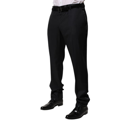 Dolce & Gabbana Black Wool Men Formal Dress Trouser Pants