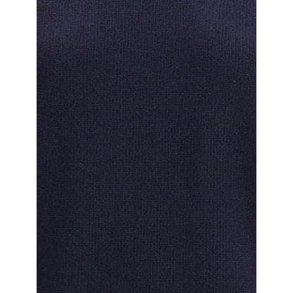 Close-up texture of Chloé Blue Wool Sweatshirt showcasing soft wool and cashmere knit in deep blue.