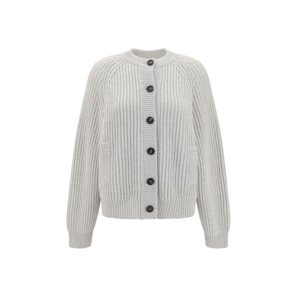 Brunello Cucinelli White Cashmere Cardigan