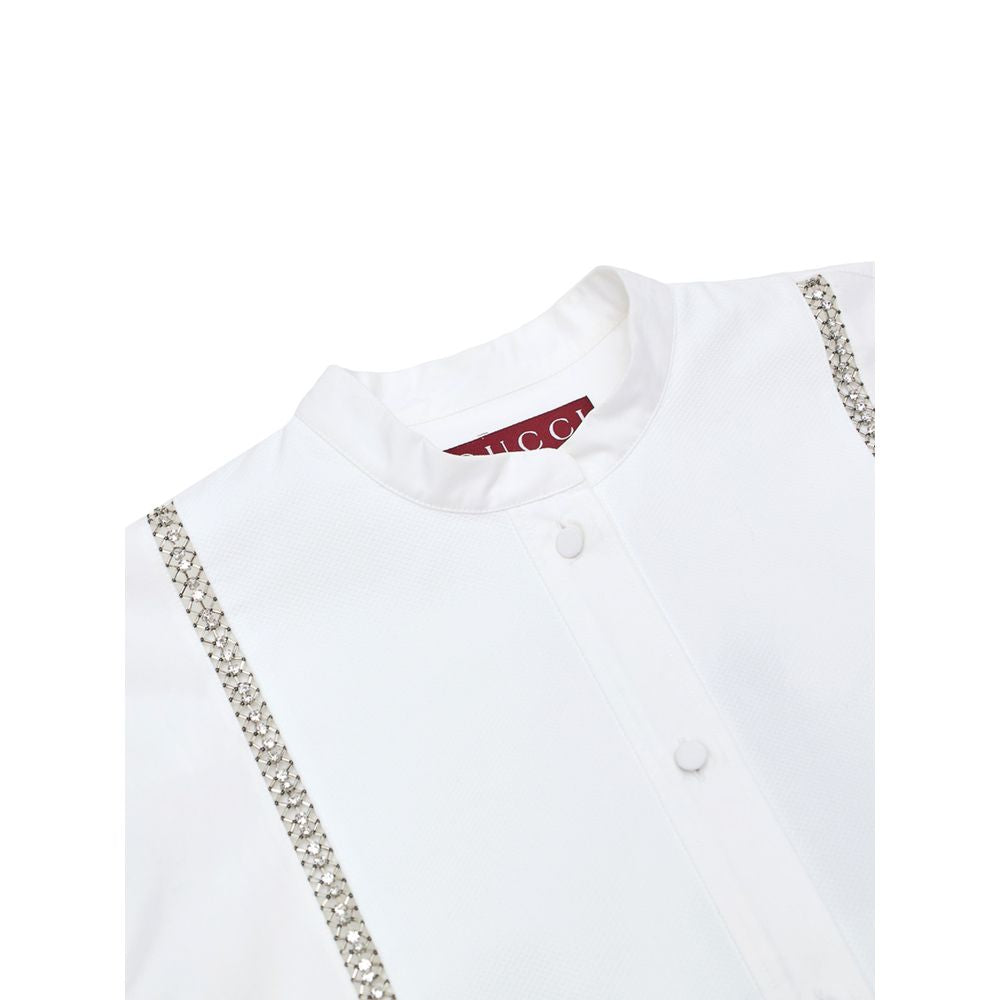 Gucci White Cotton Blouse