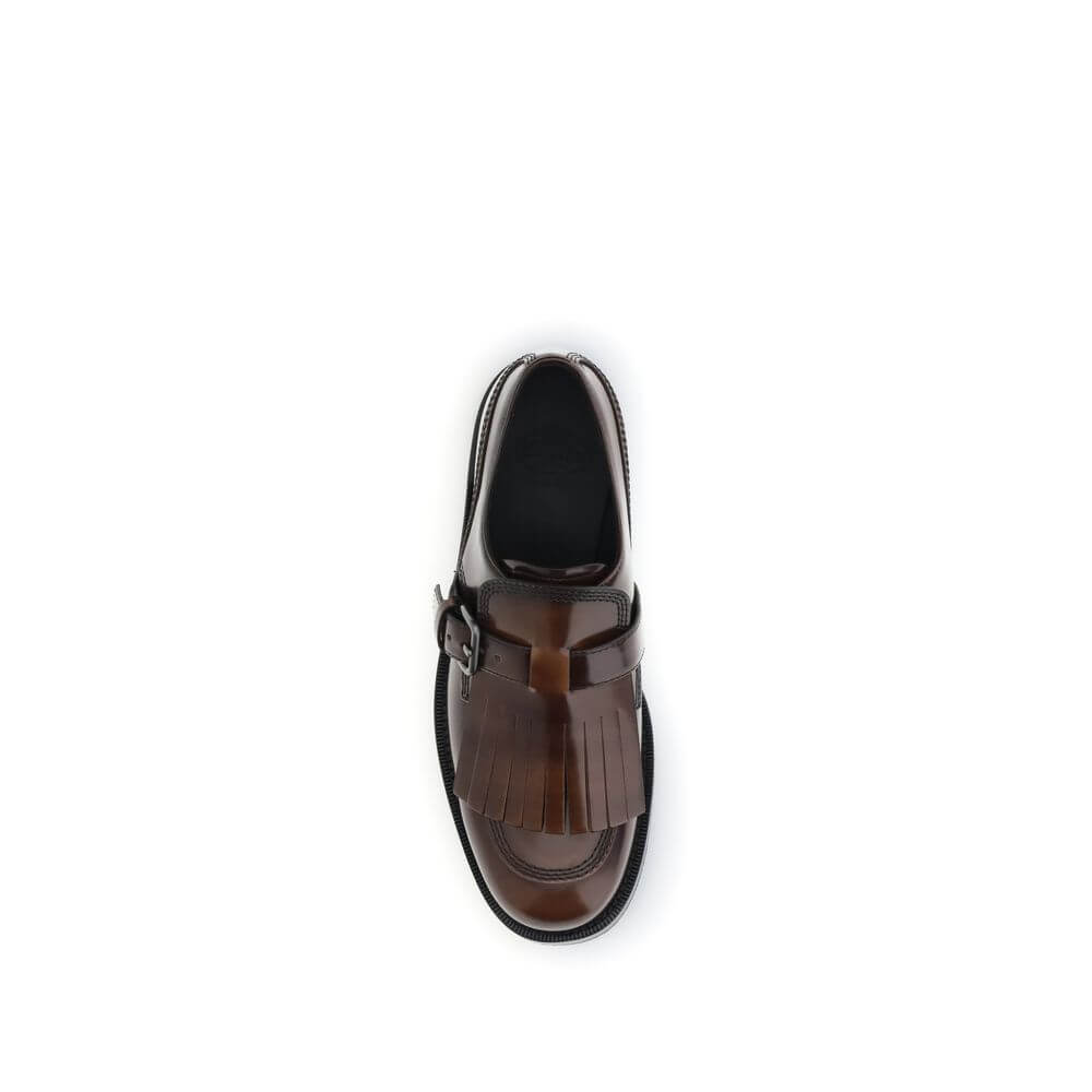 Church's Brown Calf Leather Bos Taurus Oxfords And Derbies with fringing and buckle detail.