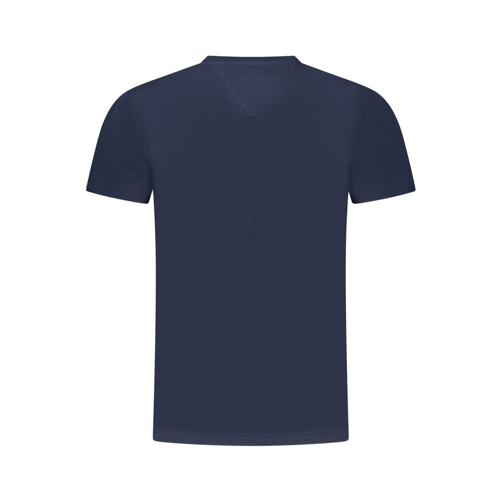 Tommy Hilfiger Blue Cotton Women T-Shirt - Back View, Featuring Recycled Materials, Short-Sleeve, Crew-Neck for Sustainable Fashion.