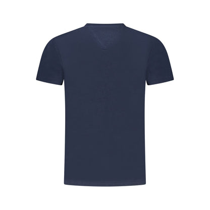 Tommy Hilfiger Blue Cotton Women T-Shirt - Back View, Featuring Recycled Materials, Short-Sleeve, Crew-Neck for Sustainable Fashion.
