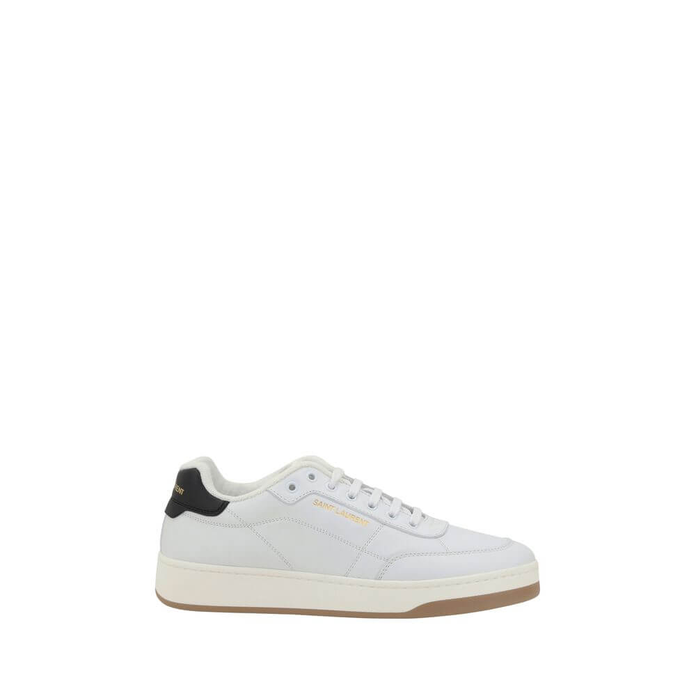 Saint Laurent White Calf Leather Bos Taurus Low Top Sneakers