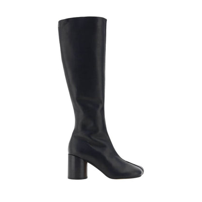 MM6 Black Calf Leather Bos Taurus Boots