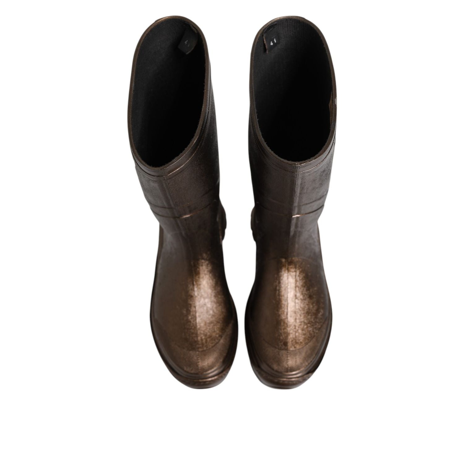 Dolce & Gabbana Metallic Bronze Pull On Rain Boots Shoes