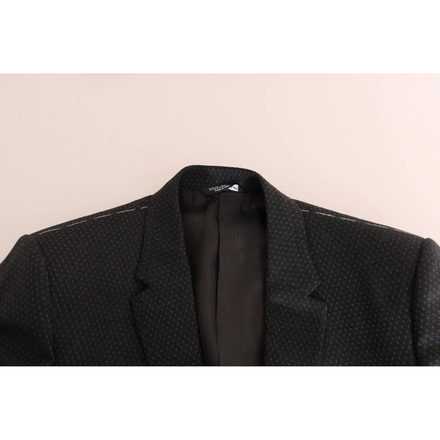 Dolce & Gabbana Gray Patterned Wool 3 Piece Slim Suit