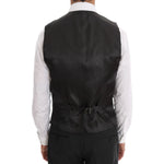 Dolce & Gabbana Gray Patterned Wool 3 Piece Slim Suit