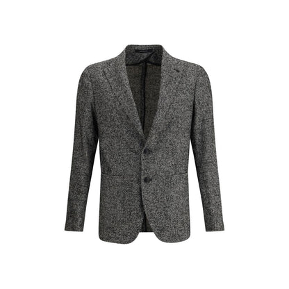 Tagliatore Gray Wool Blazer with classic lapel and textured weave, ideal for a polished look, made in Italy. AW25 season.