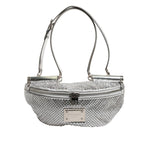 Dolce & Gabbana Silver Crystal-Embellished Belt Strap Bag