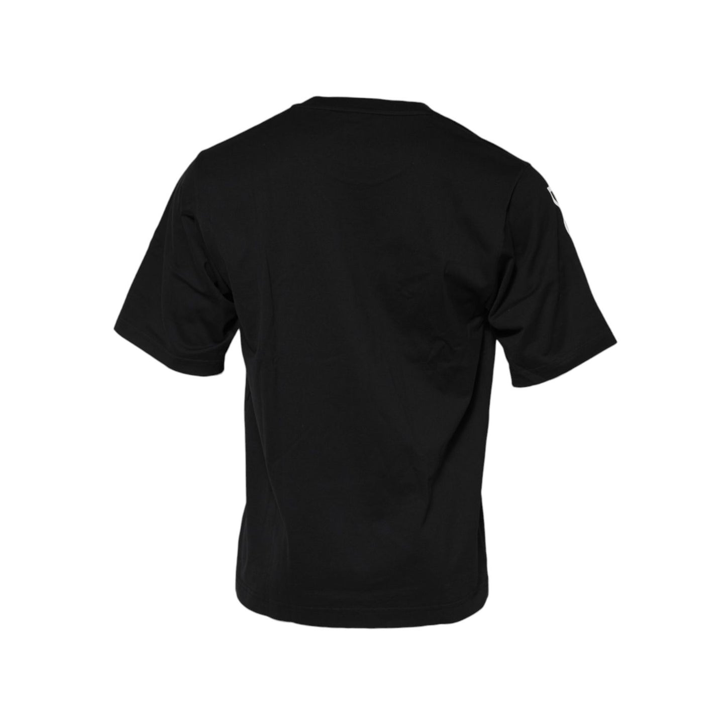 Dolce & Gabbana Black Logo Print Cotton Men Crew Neck T-shirt