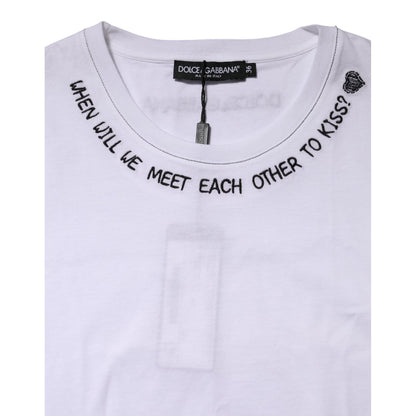 Dolce & Gabbana White Cotton Sleeveless Printed Tank T-shirt
