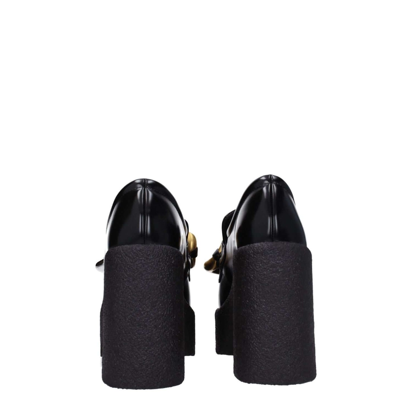 Stella McCartney Black Leather Platform Loafers