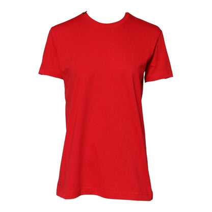 Dolce & Gabbana Red Cotton Crew Neck Short Sleeves Top T-shirt