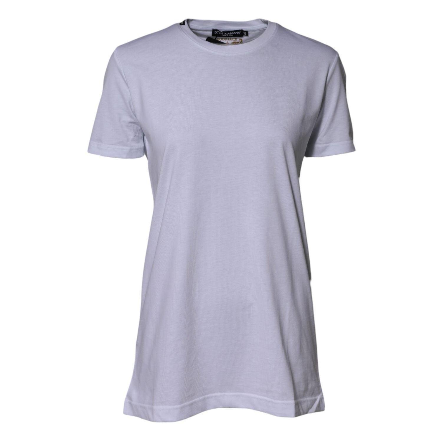 Dolce & Gabbana White Cotton Goodluck 2023 Crew Neck T-shirt