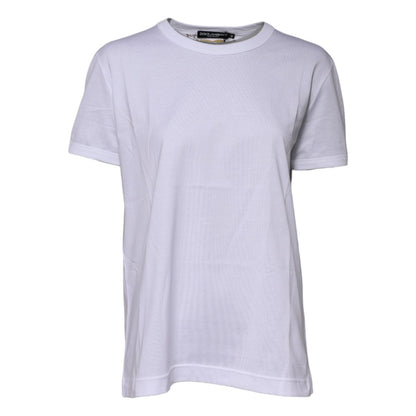 Dolce & Gabbana White Cotton Goodluck 2022 Crew Neck T-shirt