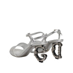 Dolce & Gabbana Silver KEIRA Heels Ankle Strap Sandals Shoes