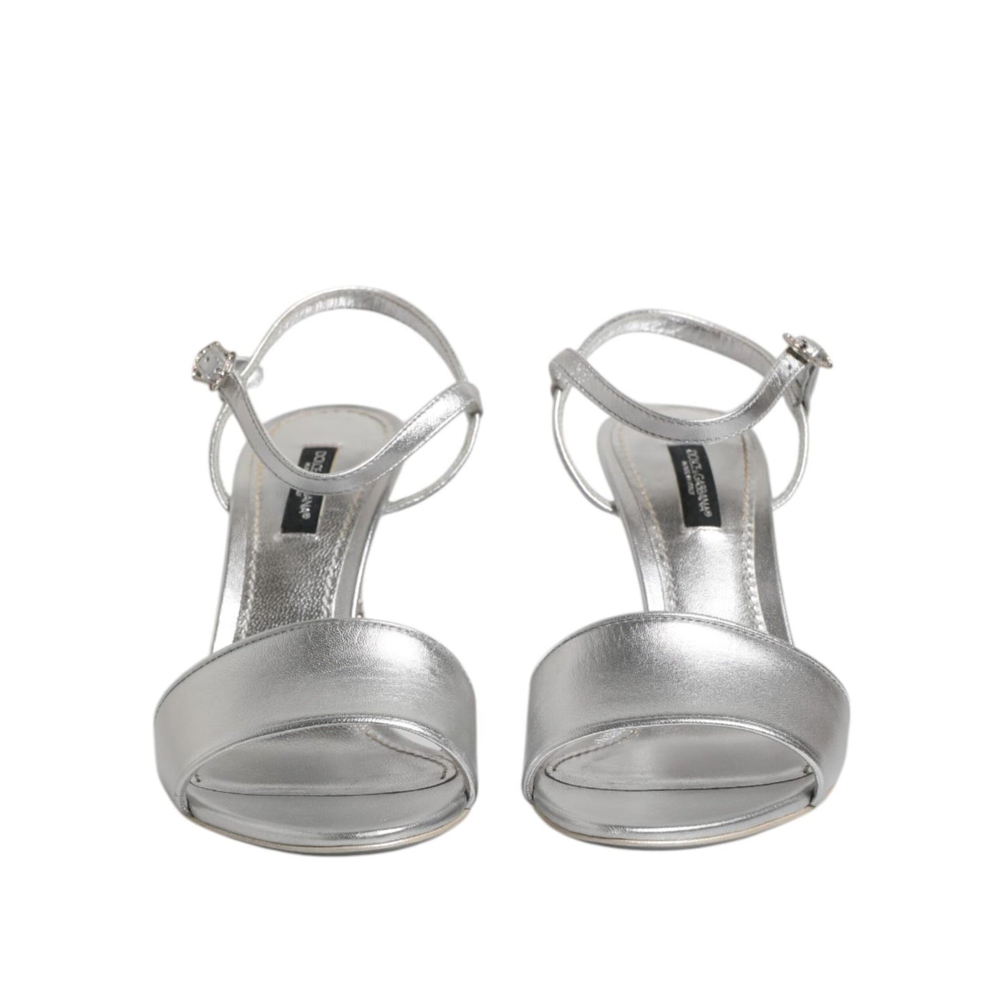 Dolce & Gabbana Silver KEIRA Heels Ankle Strap Sandals Shoes