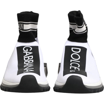 Dolce & Gabbana White Black Sorrento Socks Sneakers Shoes