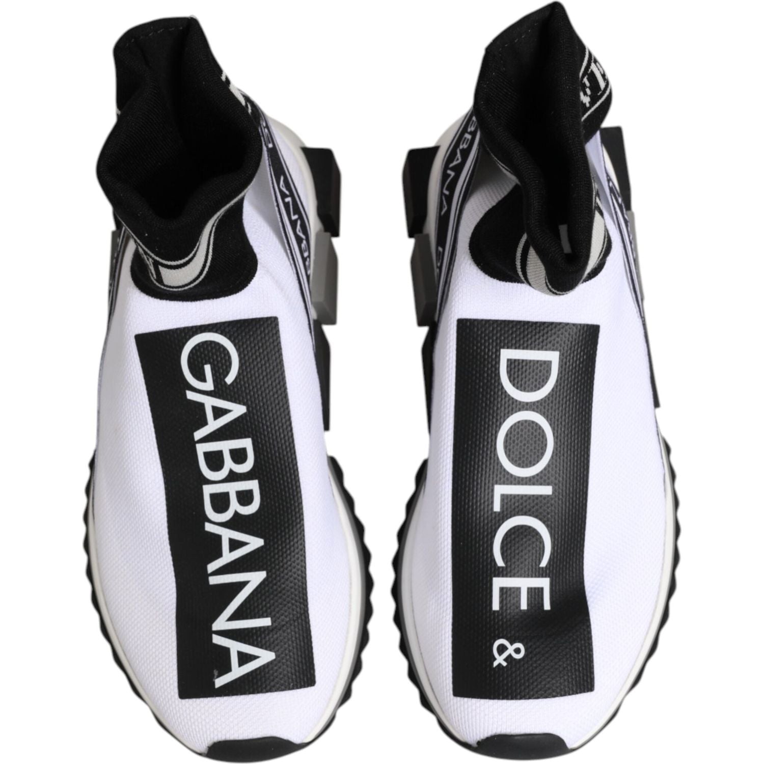 Dolce & Gabbana White Black Sorrento Socks Sneakers Shoes