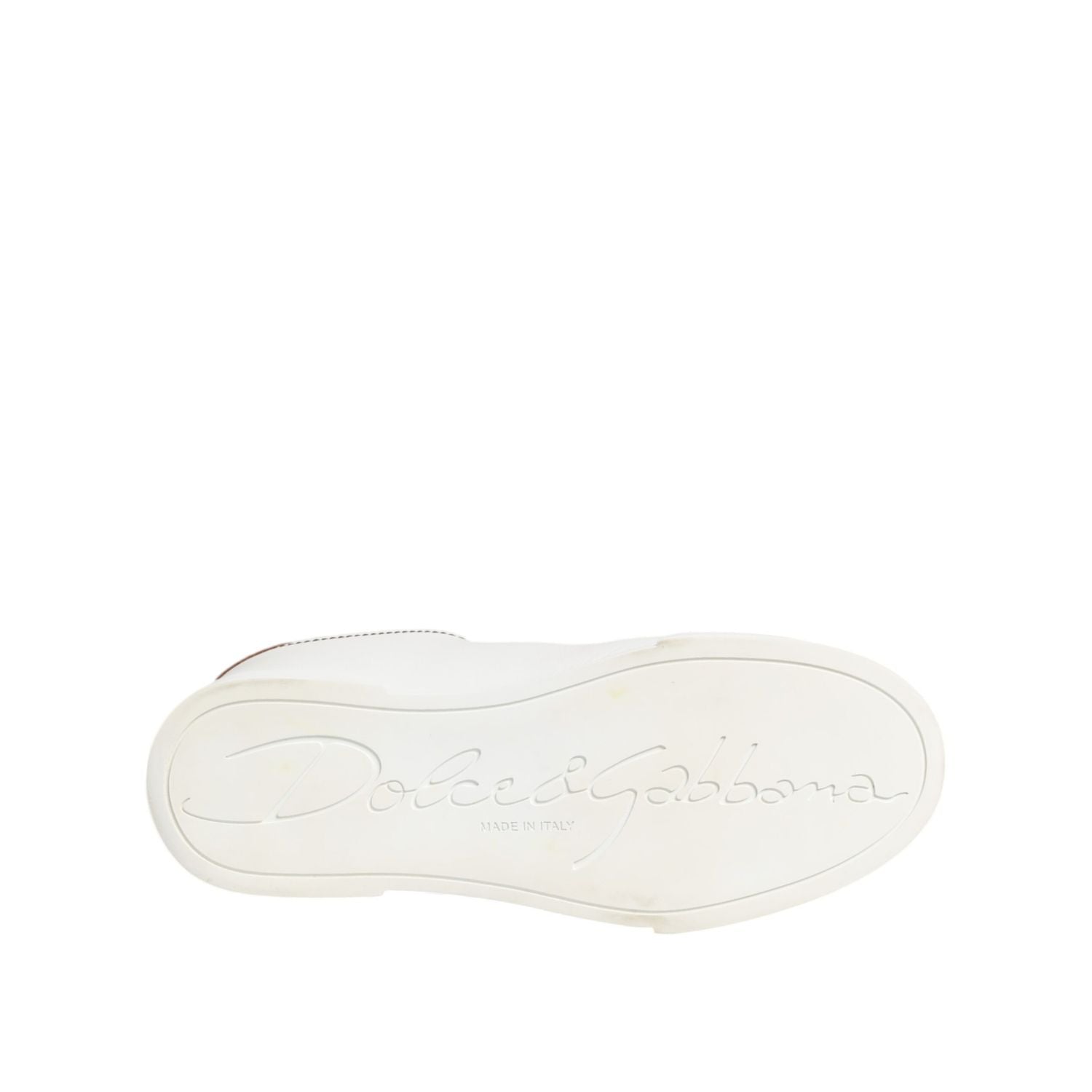 Dolce & Gabbana White Gold Leather Low Top Sneakers Shoes