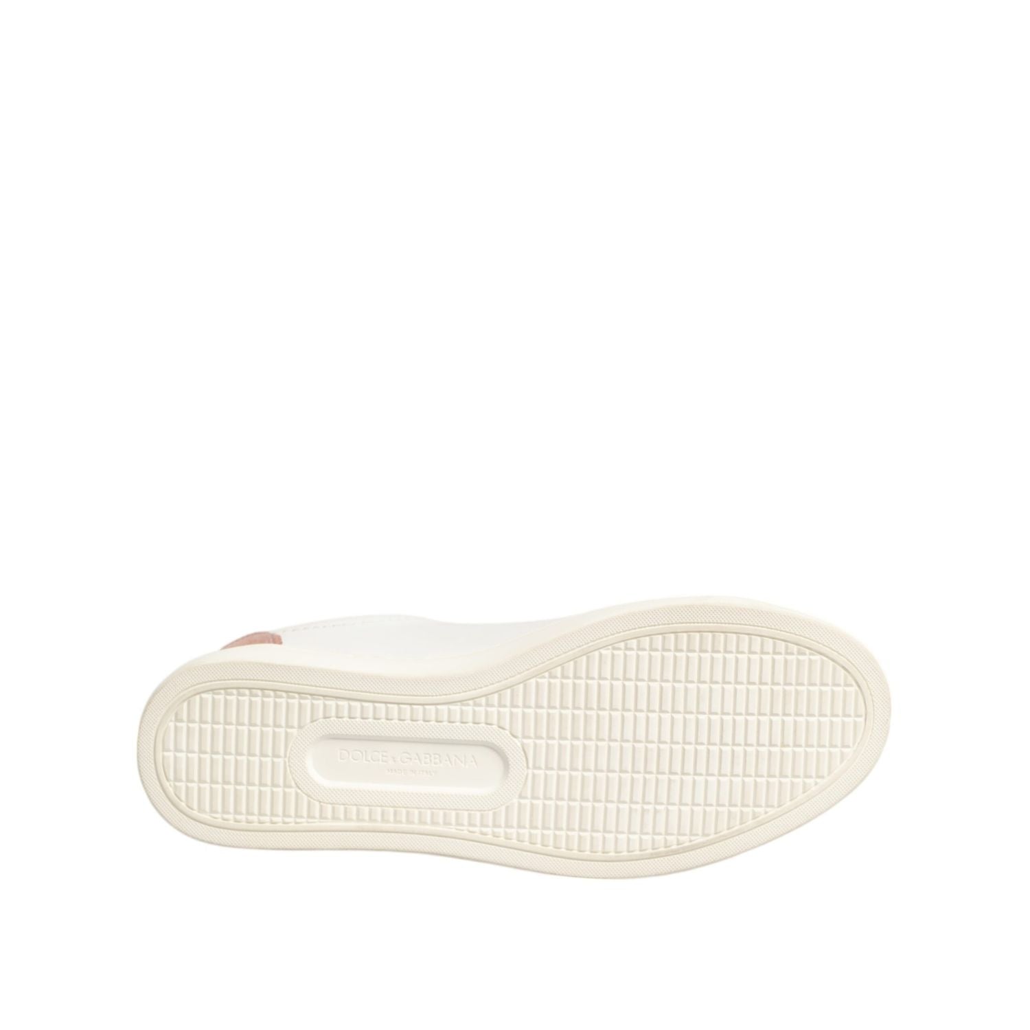 Dolce & Gabbana White Pink Leather Low Top Sneakers Shoes