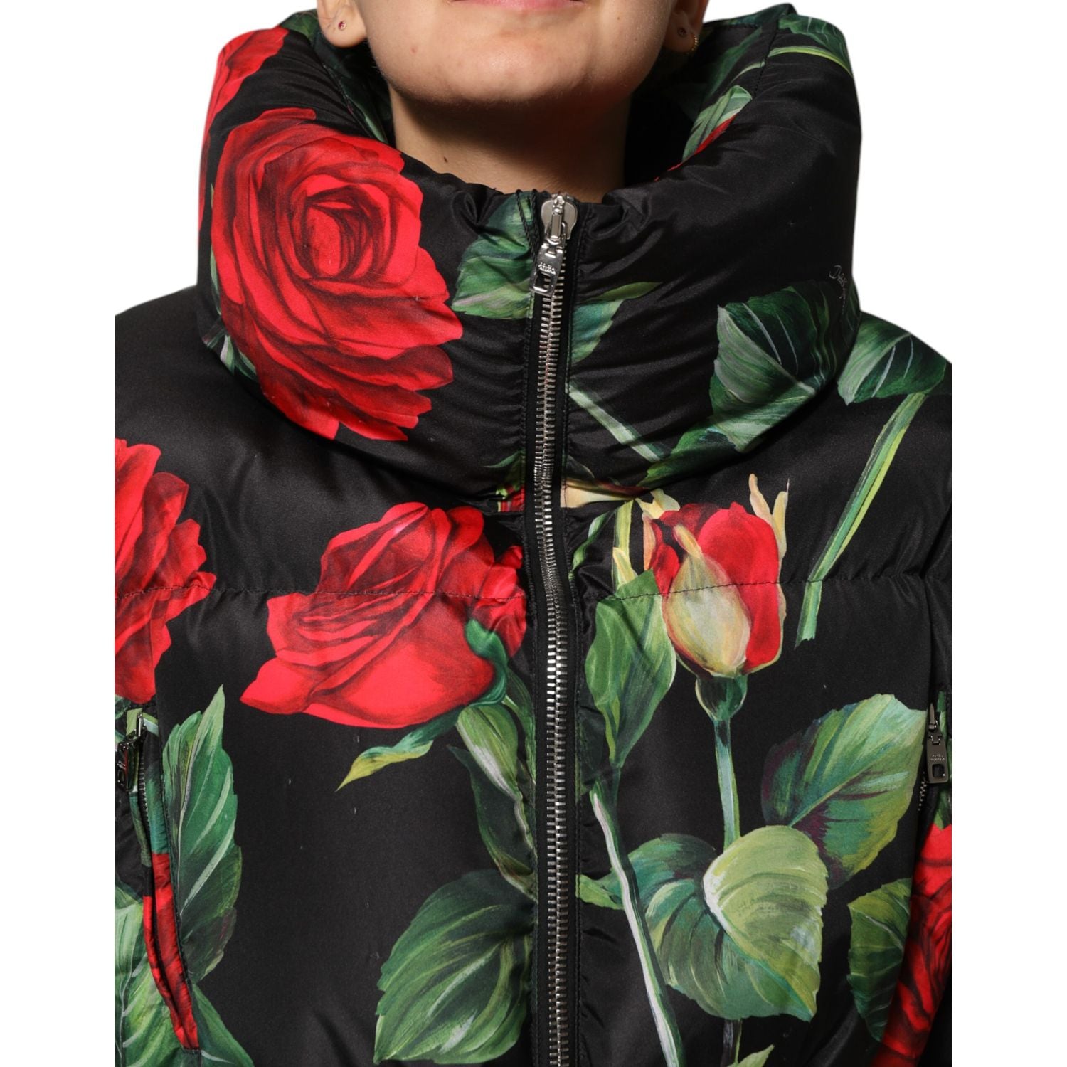 Dolce & Gabbana Multicolor Floral Puffer Coat Full Zip Jacket