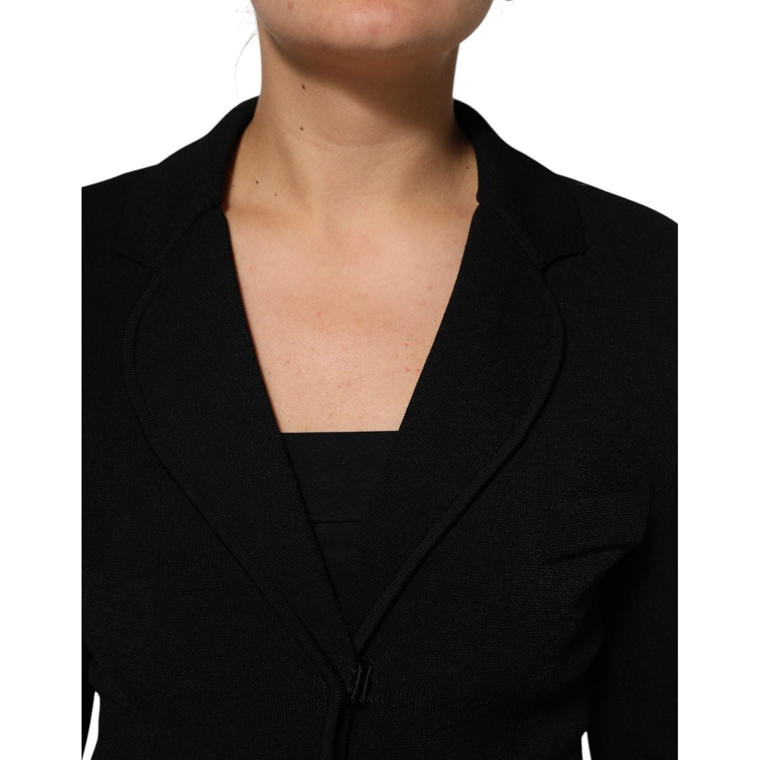 Dolce & Gabbana Black Viscose Single Breasted Blazer Jacket