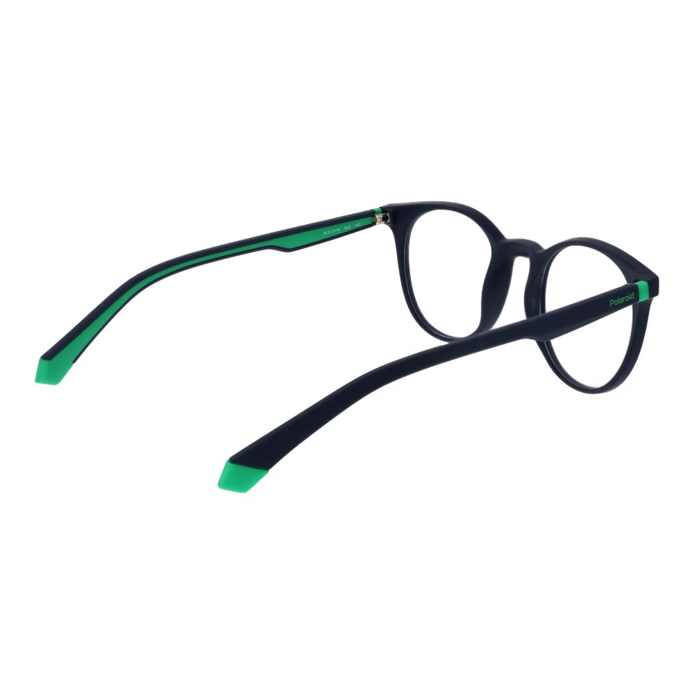 Polaroid Blue Unisex Glasses Frame with full-rim polyamide blue frame and plastic demo lenses, size 50-21-145.
