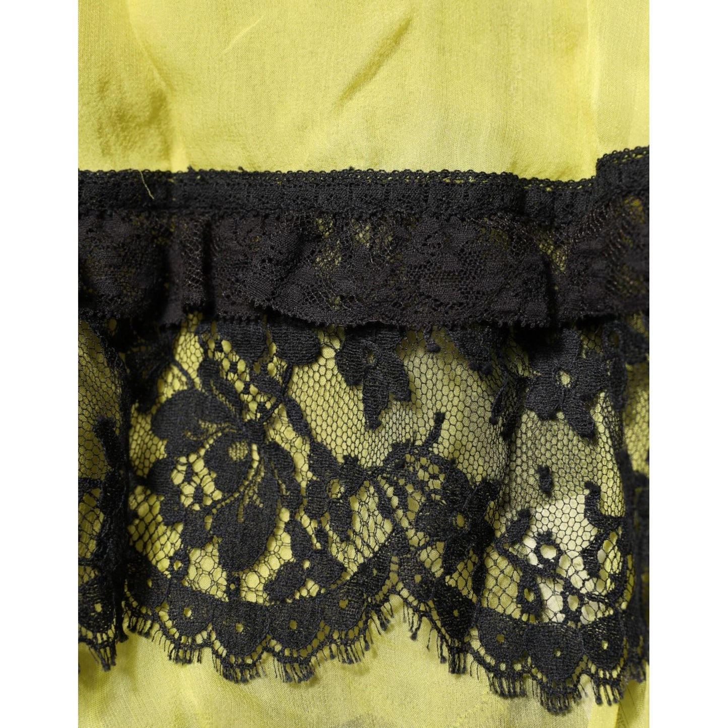 Dolce & Gabbana Yellow Black Babydoll Chemise Lingerie Dress