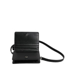 Dolce & Gabbana Black Leather Bifold Card Holder Crossbody Men Borse Bag
