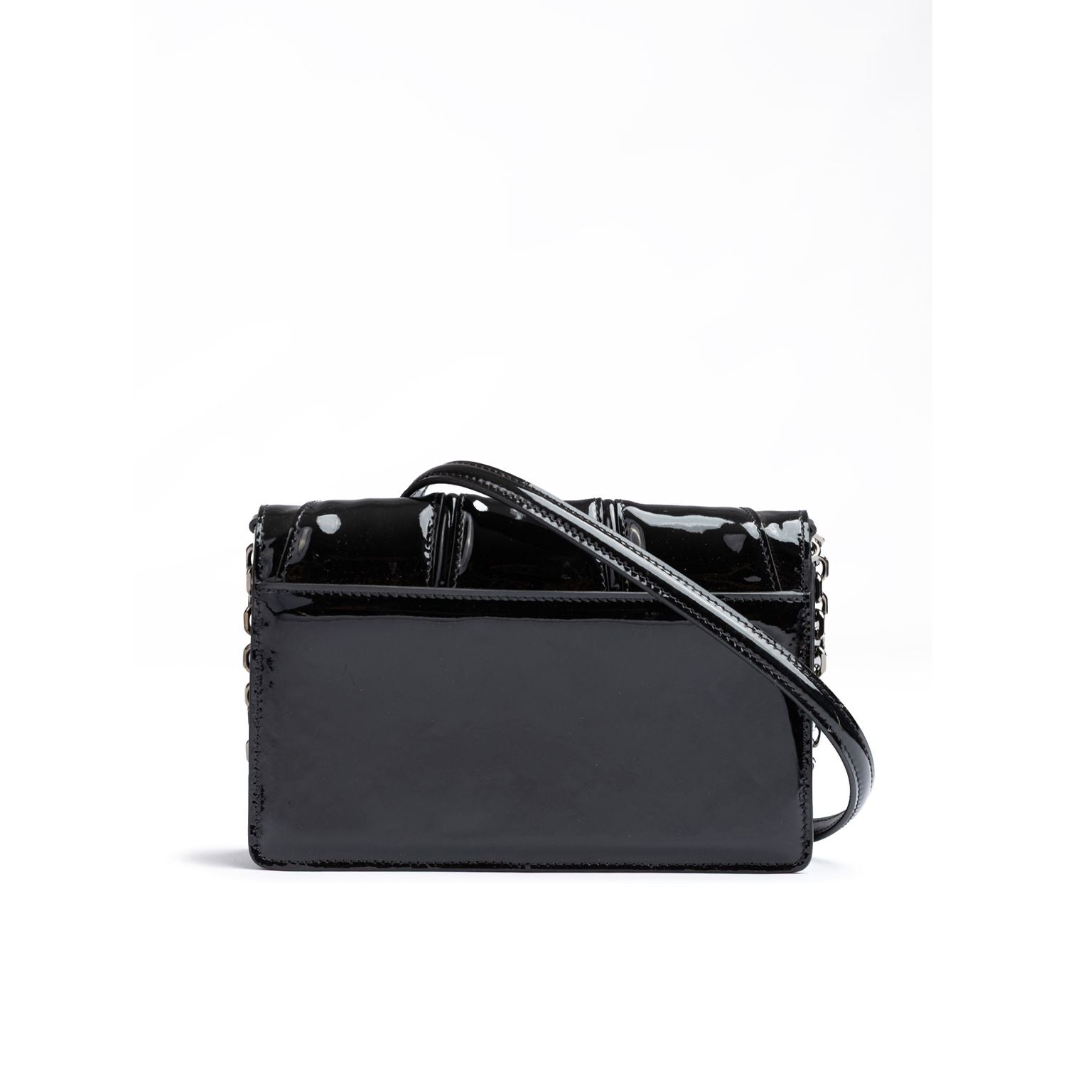 Front view with bag zipped and handles upright.