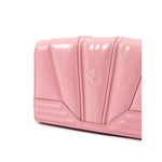 Ferrari Pink GT patent leather bag with chain