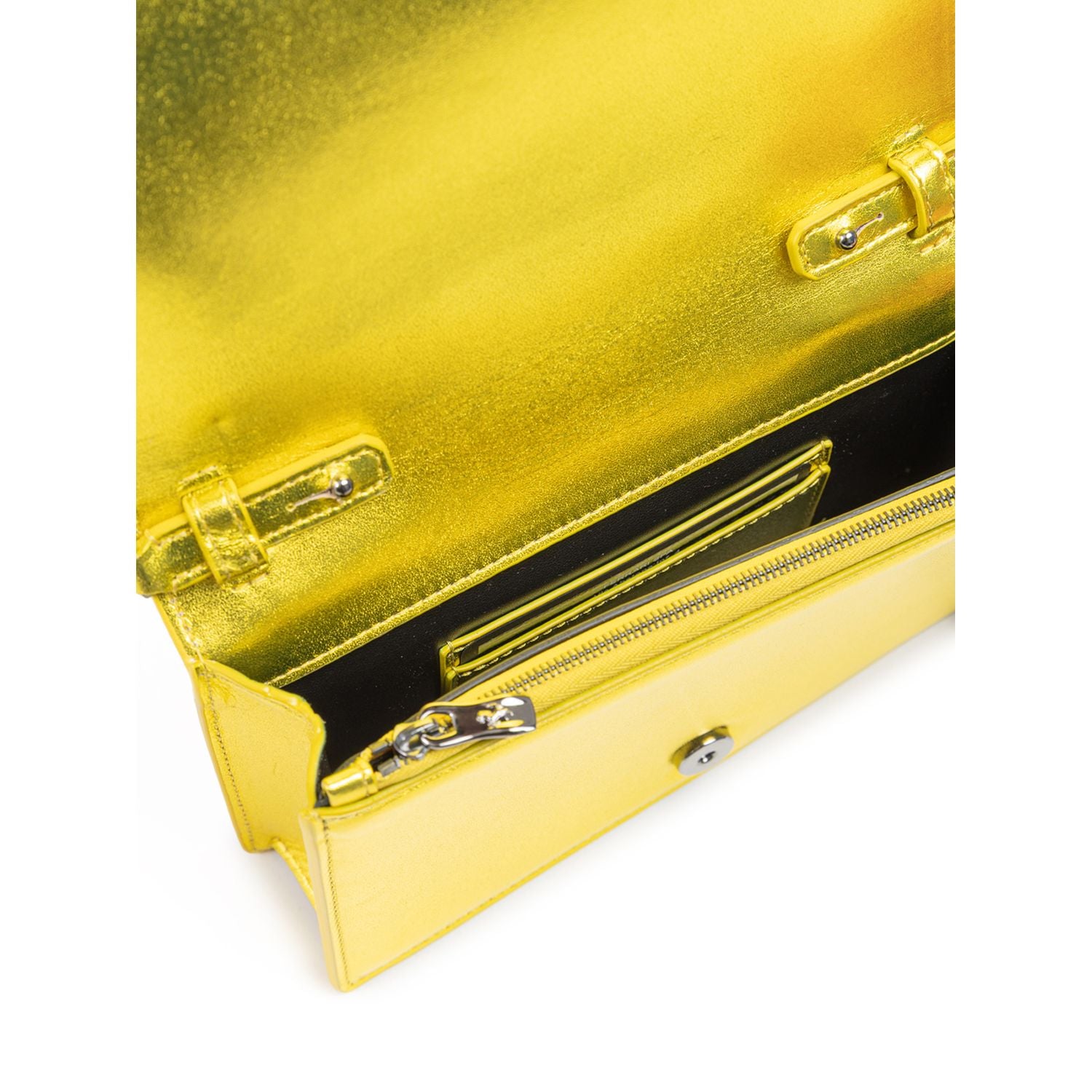Front view with bag zipped and handles upright.