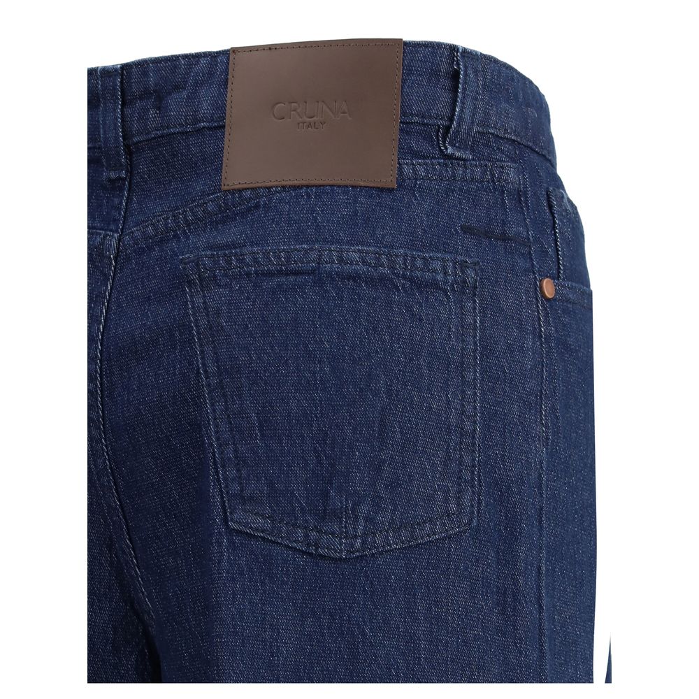 Cruna Blue Cotton Relaxed Fit Jeans