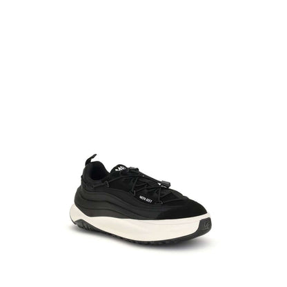 Moon Boot Black Polyester Athletic Sneakers with bold urban design, crisscross laces, and embossed logo
