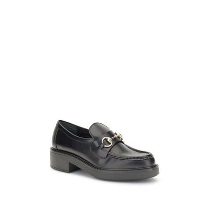 Gucci Black Calf Leather Bos Taurus Slip-On Loafers