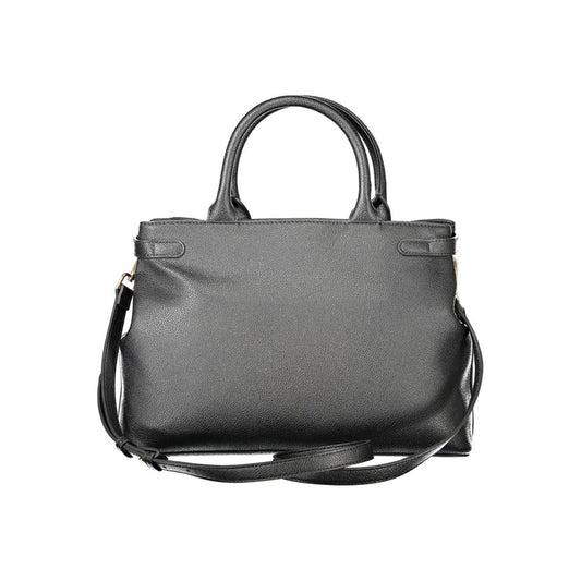 Twinset Black Polyethylene Women Handbag with dual compartments and detachable shoulder strap for modern trendsetters.