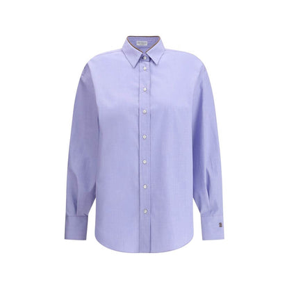 Brunello Cucinelli Light Blue Cotton Dress Shirt