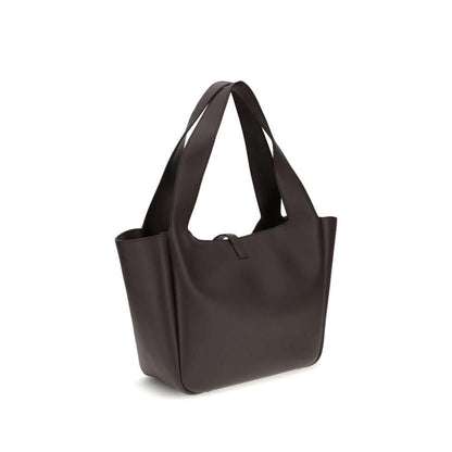 Saint Laurent Brown Lamb Ovis Aries Aries Shoulder Bag with grained leather and Cassandre detail.