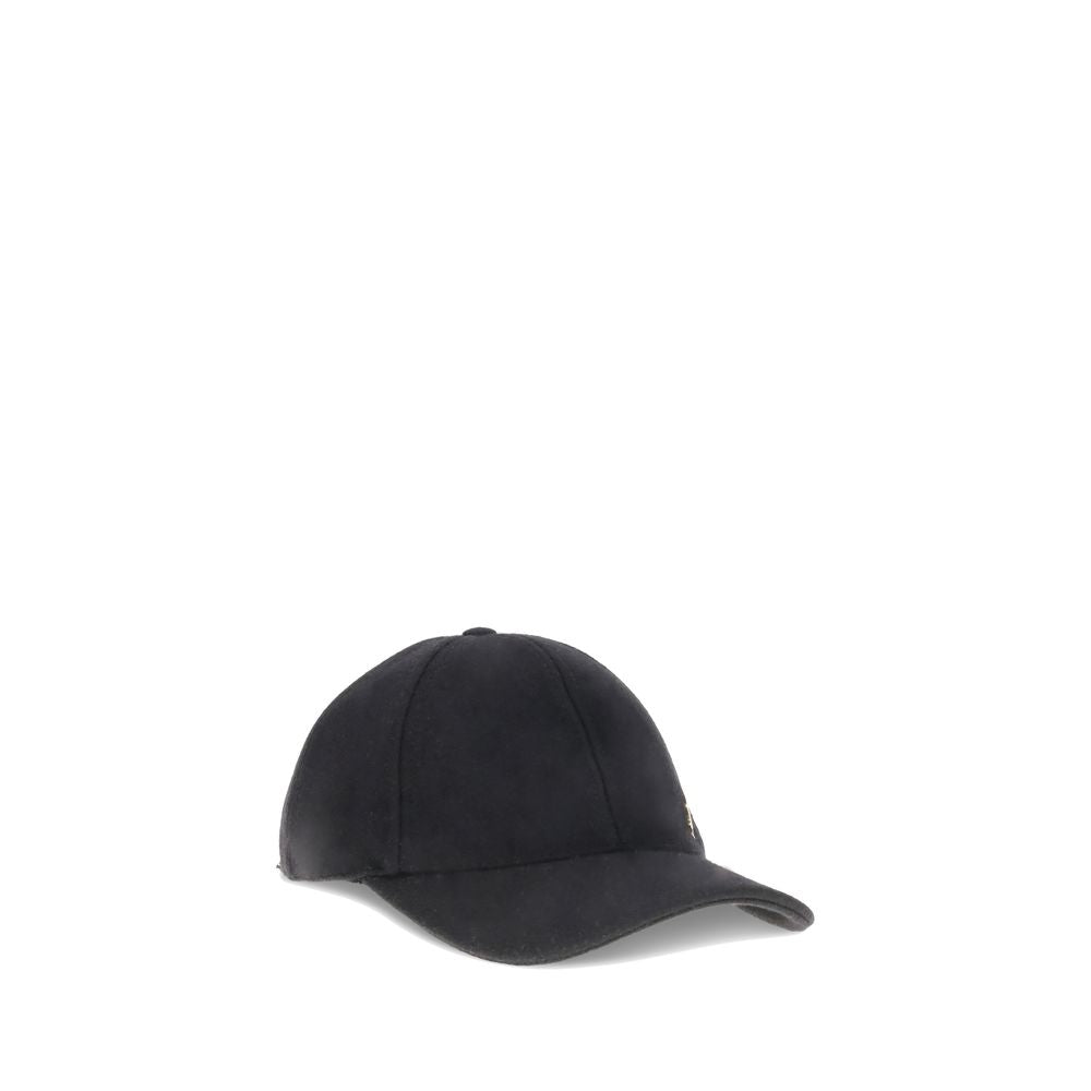 Saint Laurent Black Wool Cap (Baseball Hat)