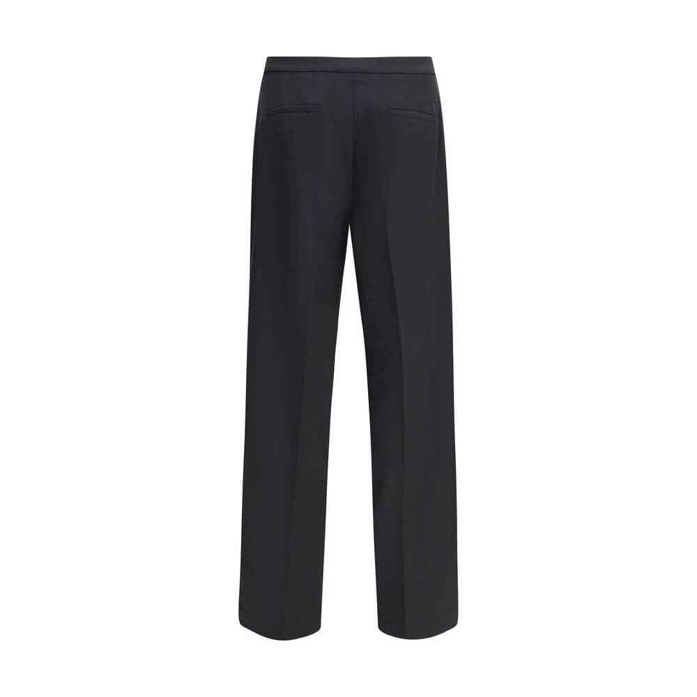 Cruna Black Polyester Casual Pants with wide leg, versatile silhouette, and clean design made in Italy for the AW25 season.