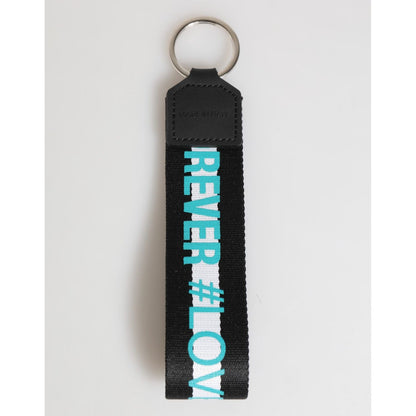 Dolce & Gabbana Multicolor Logo Polyester Brass Holder Keychain Keyring