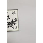 Dolce & Gabbana White Leather DG Star Logo Bifold Card Holder Wallet corner detail